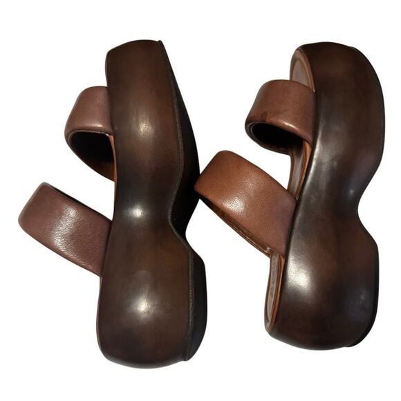 Seychelles Made in Italy Troublemaker Platform Sandals S(6) Brown 3" Rise - Picture 3 of 8